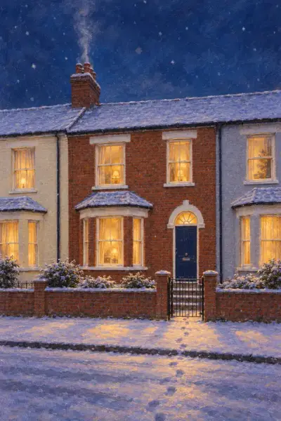 The Terrace painted as First Snow at Dusk